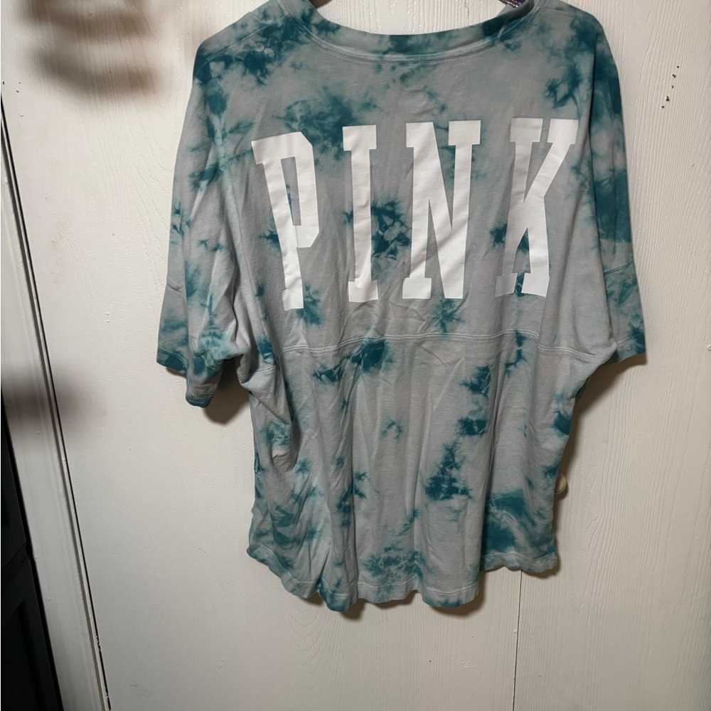 PINK Victoria's Secret green Tie-Dye Tee
